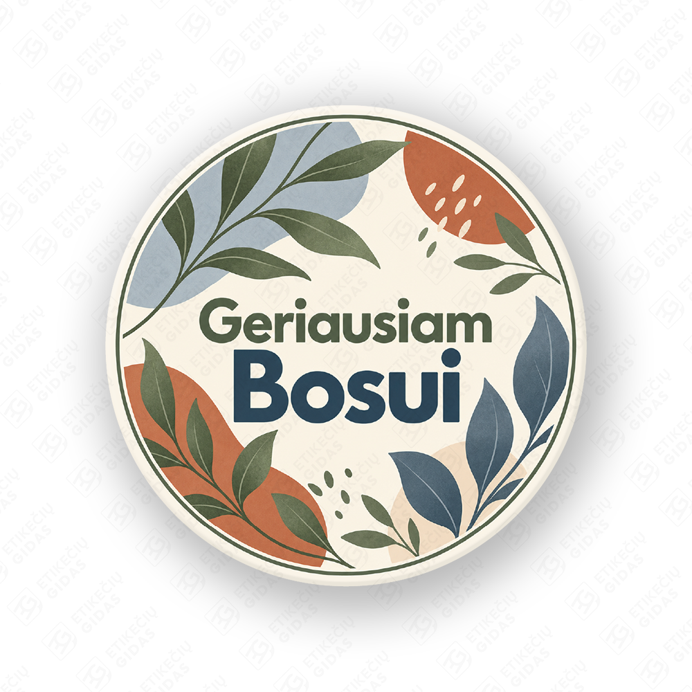 Boso dienos lipdukas 40 mm, apvalus